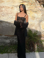 Off-Shoulder Sheer Lace Slim Fit Party Dress image 3