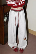Print Loose Straight Leg Sweat Pants image 5