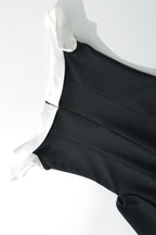 Elegant Color Block Ruffle Off Shoulder Mini Dress image 5