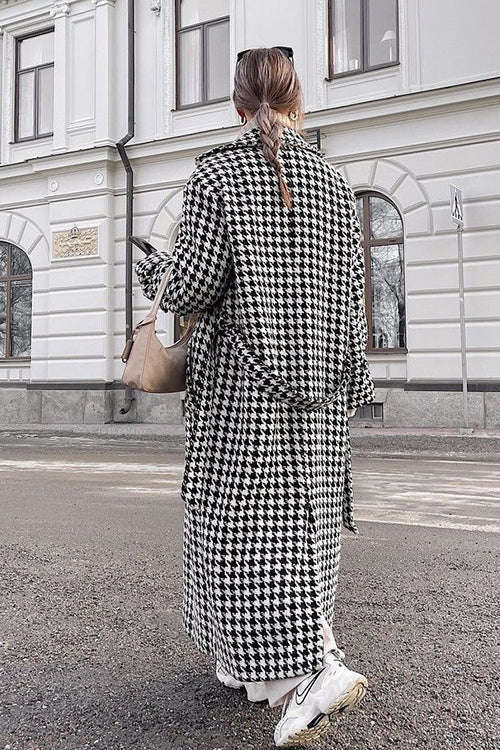 Long Houndstooth Trench High End Overcoat image 2