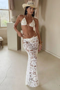 Lace Tie Side Bikini With Maxi Skirt Three Piece Swim Sets image 1