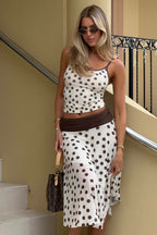 Sexy Dot Print Color Block Cami Skirt Sets image 1