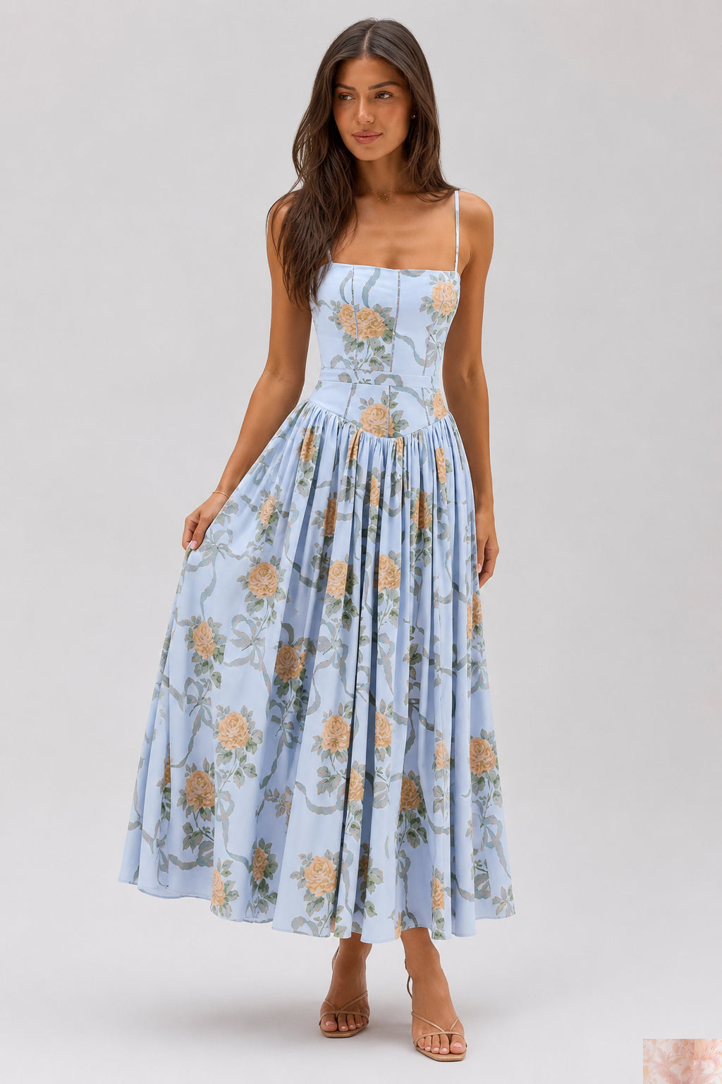Sexy Floral Cami Bodycon Maxi Dress image 4