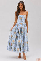 Sexy Floral Cami Bodycon Maxi Dress image 4