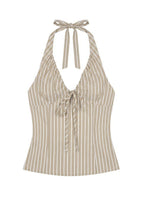Sweet Striped Tie Backless Halter Top image 10
