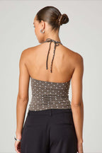Sexy Polka Dot Plaid Slim Halter Top image 19