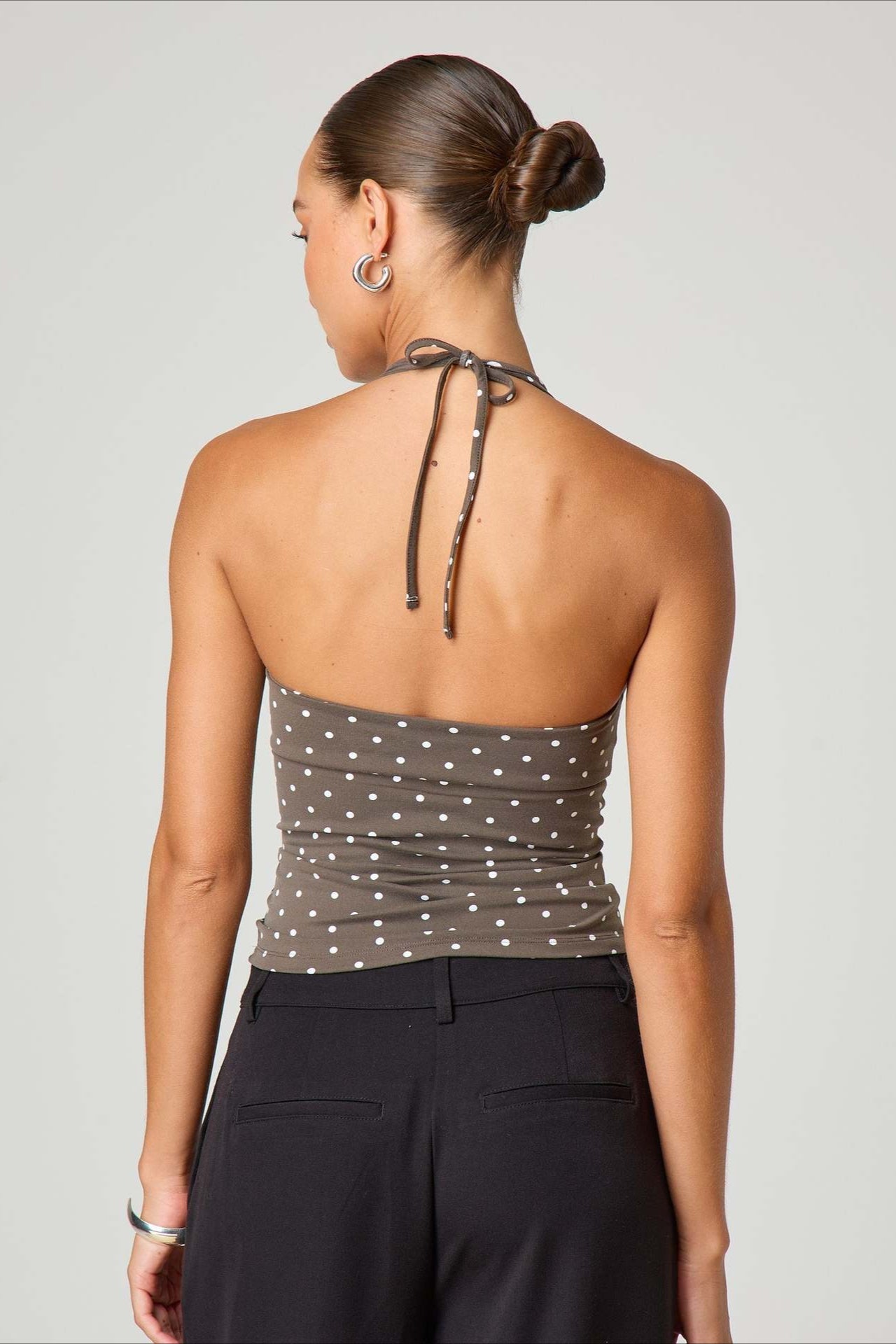 Sexy Polka Dot Plaid Slim Halter Top image 19