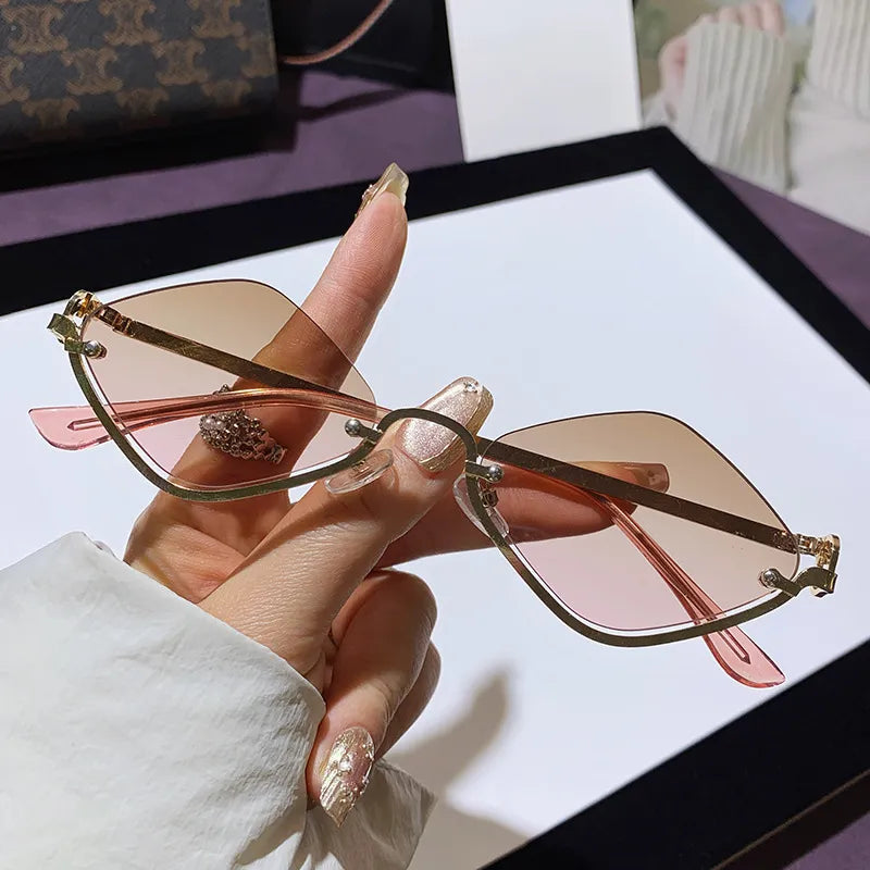 Nadia Cat-Eye Sunglasses detail view styled for Avrienne