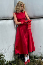 Fashion Solid Sleeveless Waisted Slim Midi Dress image 6