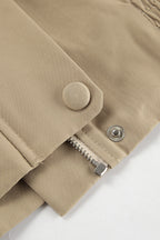 Khaki Biker Loose Fit Coat image 6