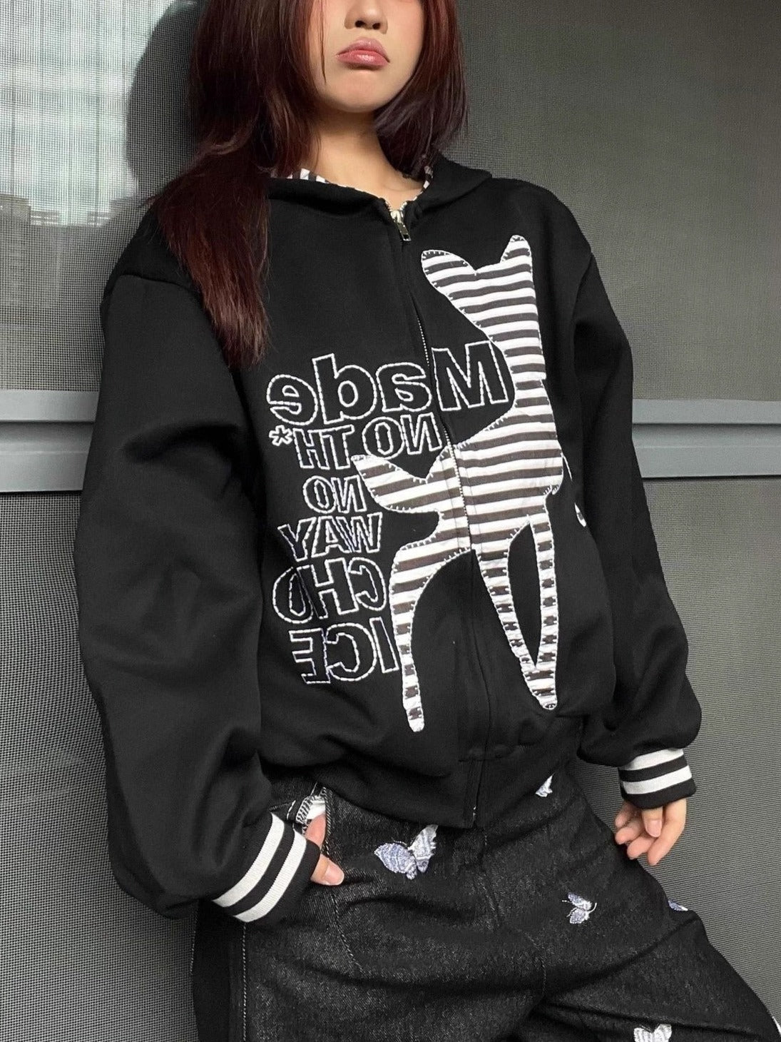 Vintage Deer Patchwork Hoodie image 4
