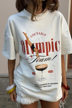Cotton Fashion Trendy Loose Creative Print T-shirt image 4