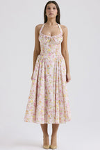 Floral Print Halter Bodycon Maxi Dress image 4
