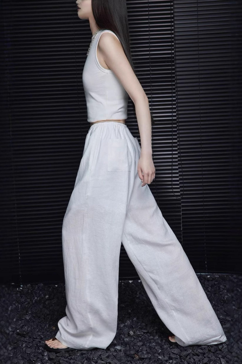 Elegant Cotton Linen Wide Leg Pant image 4