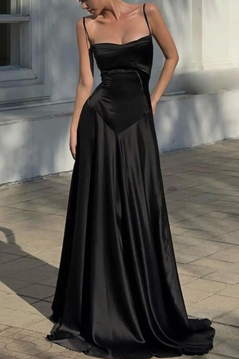 Sexy Cami Slim Fit Back Tie Long Prom Dress image 12