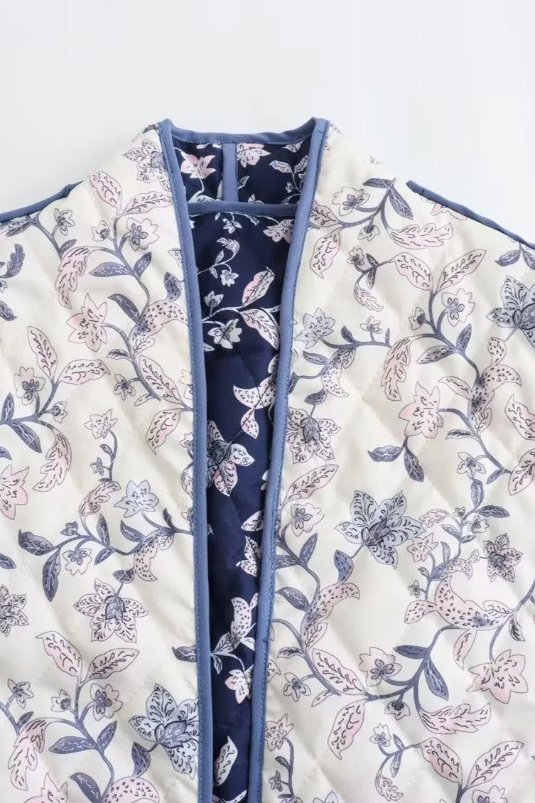 Floral Reversible Thick Padded Coat image 5