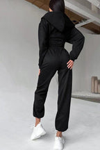 Hooded Drawstring Two Piece Pants Set image 11