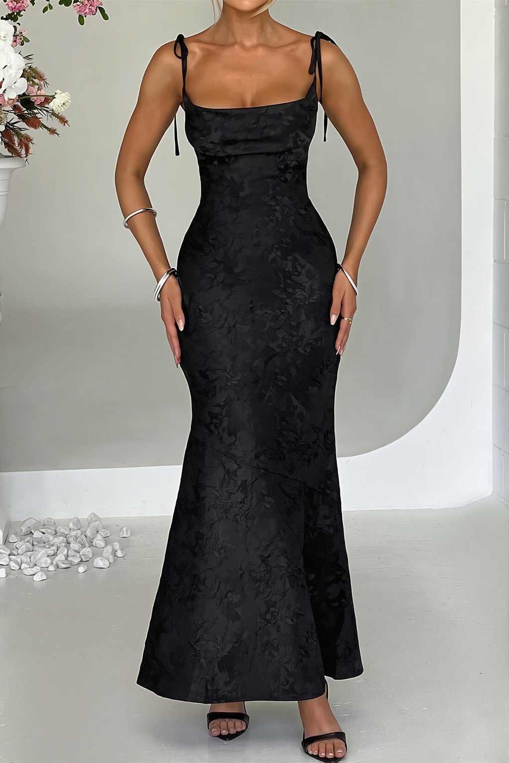 Jacquard Bodycon Cami Maxi Dress image 9