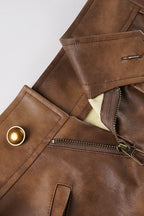 Y2K Low Waist Leather Skinny Shorts image 4