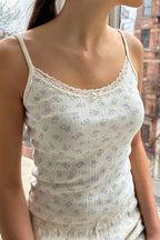 Casual Knit Lace Splicing Cami Top image 4