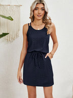 Odette Eyelet Dress detail view styled for Avrienne