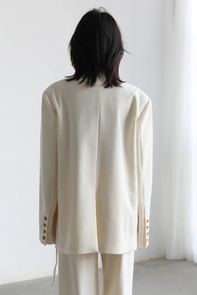 Belted Shoulder Detail Blazer image 8