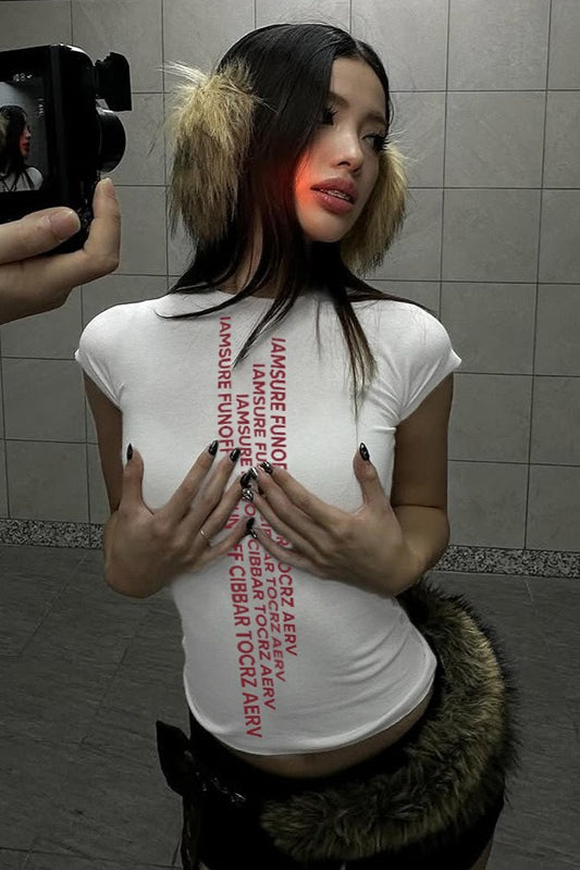 Casual Street Sexy Letter Print Minimalist T-shirt image 2