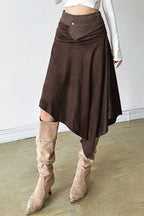 Solid Color Asymmetrical Midi Skirt image 3