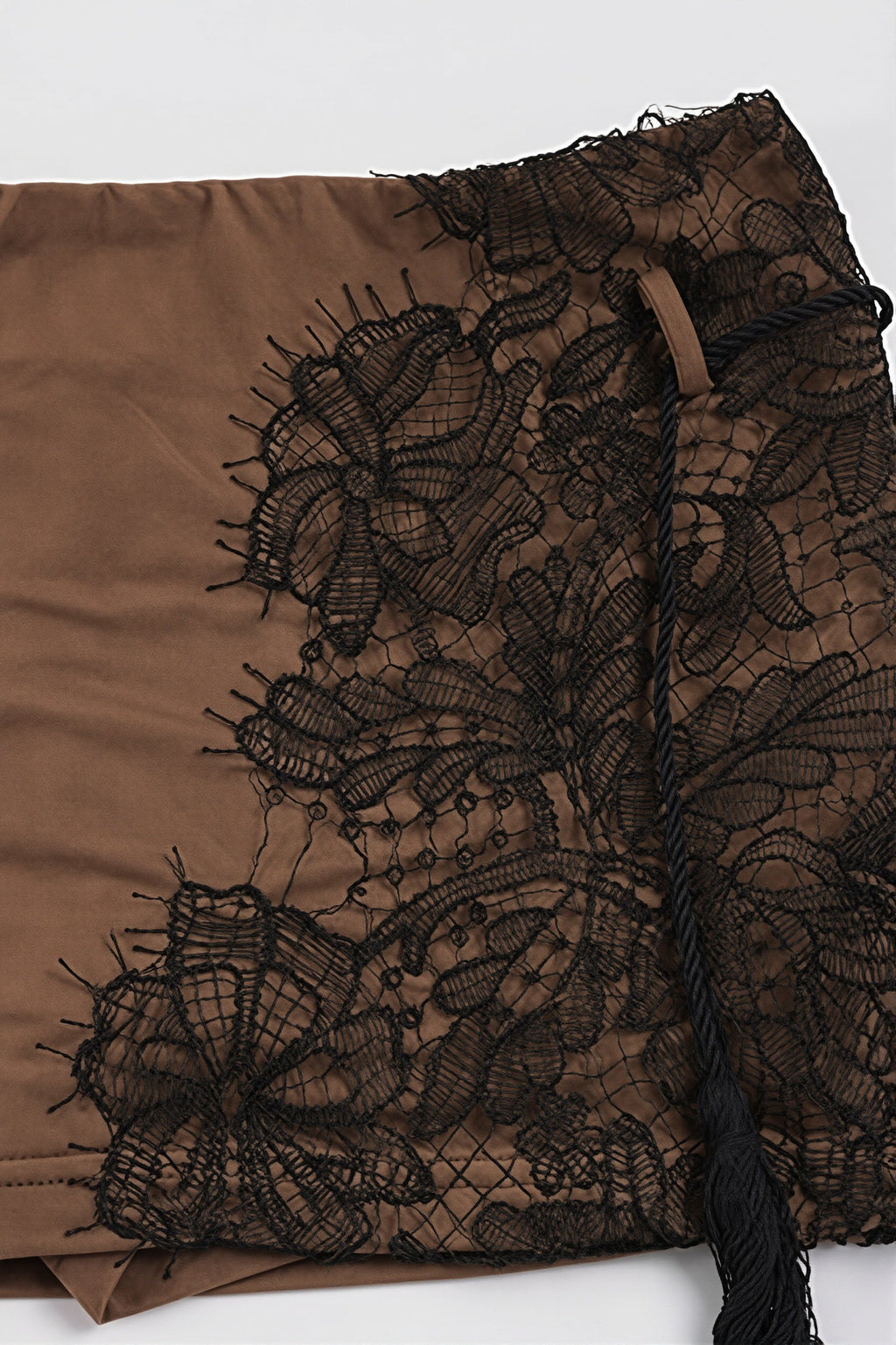 Stand Collar Hollow Lace Patch Skirt Set image 6