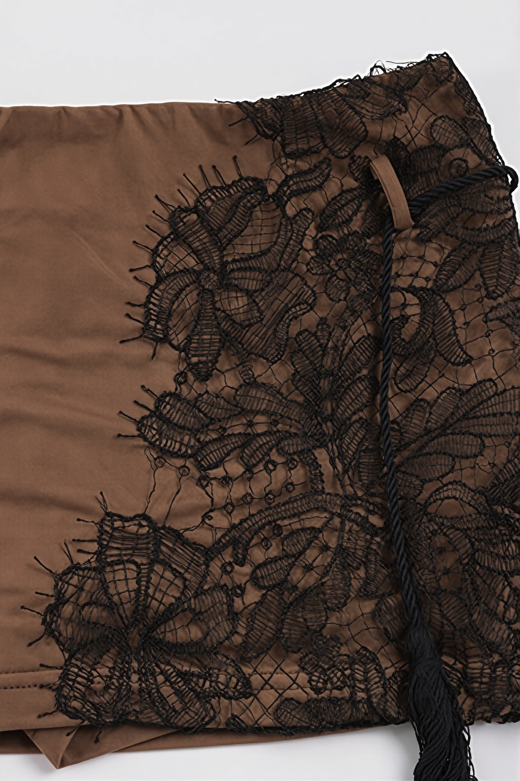 Stand Collar Hollow Lace Patch Skirt Set image 6
