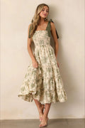 Spaghetti Strap Floral Maxi Boho Dress image 1