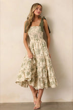 Spaghetti Strap Floral Maxi Boho Dress image 1
