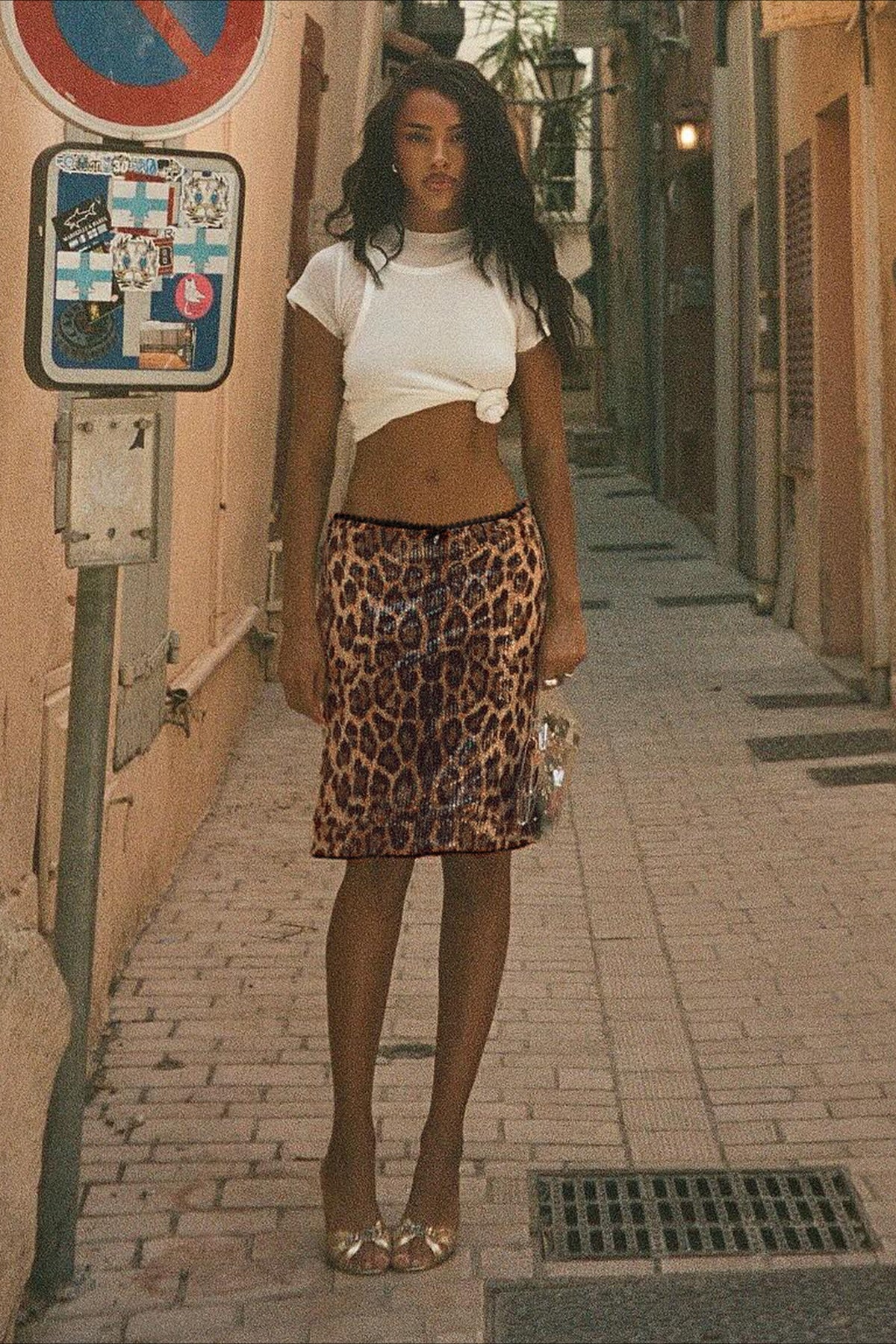 Sequin Leopard Print Bodycon Skirt image 4