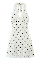 Polka Dot Halter V Neck Cutout Back Mini Dress image 6