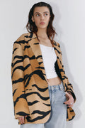 Buttoned Tiger Print Coat image 1