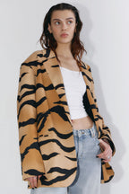 Buttoned Tiger Print Coat image 1