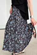 Retro Floral High Waist Pleated A Line Skirt image 1