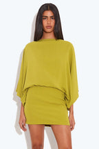 Chic Back Deep V Cowl Neck Loose Mini Dress image 2