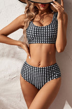 Classic Plaid High Waist Bikini Two Piece Swim Set image 2