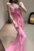 3D Rose Flowy Spaghetti Strap Backless Maxi Dress image 1