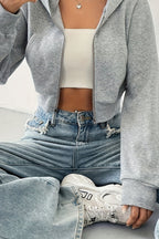 Short Zip Up Hoodie Coat image 3