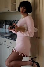 Elegant Round Neck Ruffle Cocktail Dress image 16