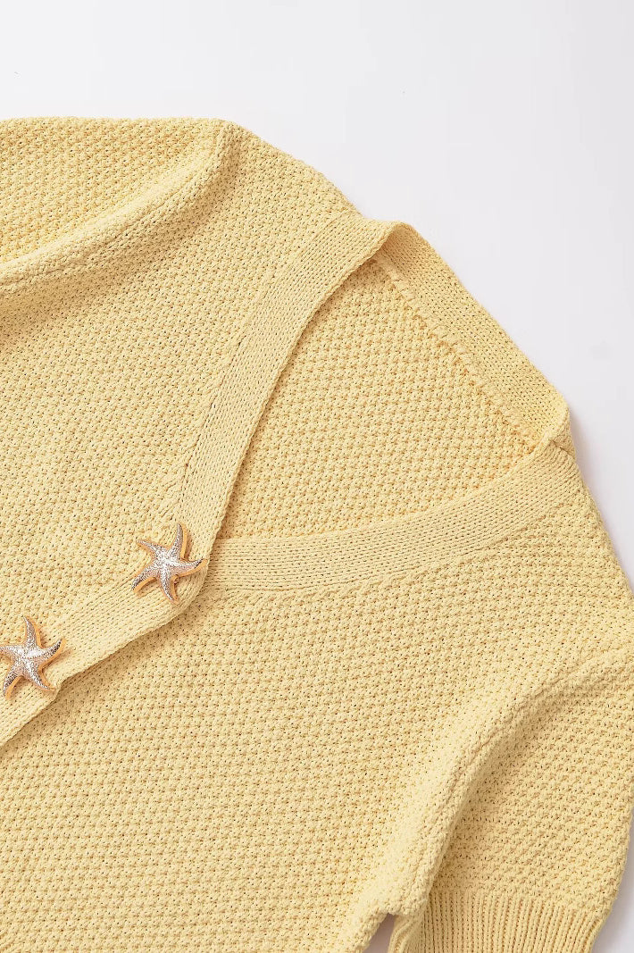 Short Sleeve Starfish Button Knit Cardigan image 6