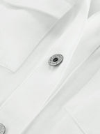 Cotton Belted White Utility Blouse image 9
