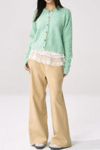 Green Roll Sleeve Cardigan image 6