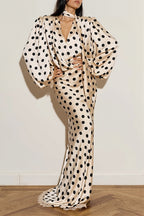 Vintage Polka Dot Sash Maxi Dress image 1