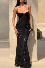 Backless Floral Tie-Up Maxi Dress image 1