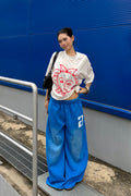Y2K Oversized Blue Sweat Pants image 1