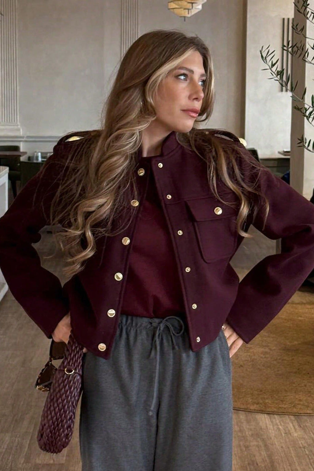 Cropped Retro Buttoned Jacket image 1