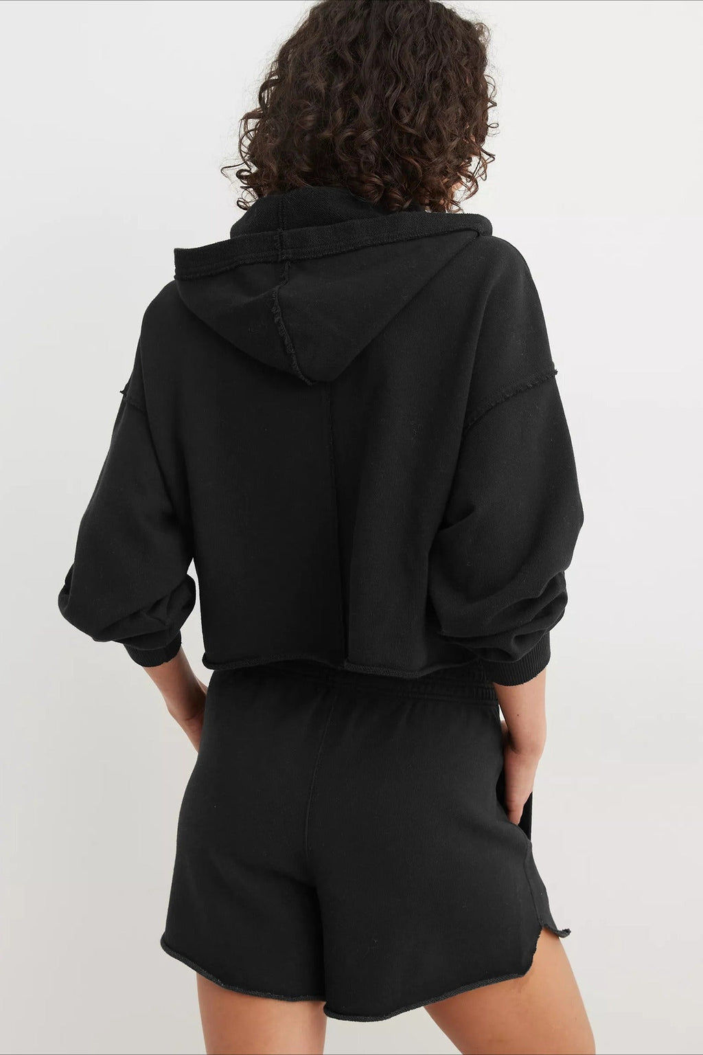 Chic Relaxed Solid V-Neck Hoodie image 19
